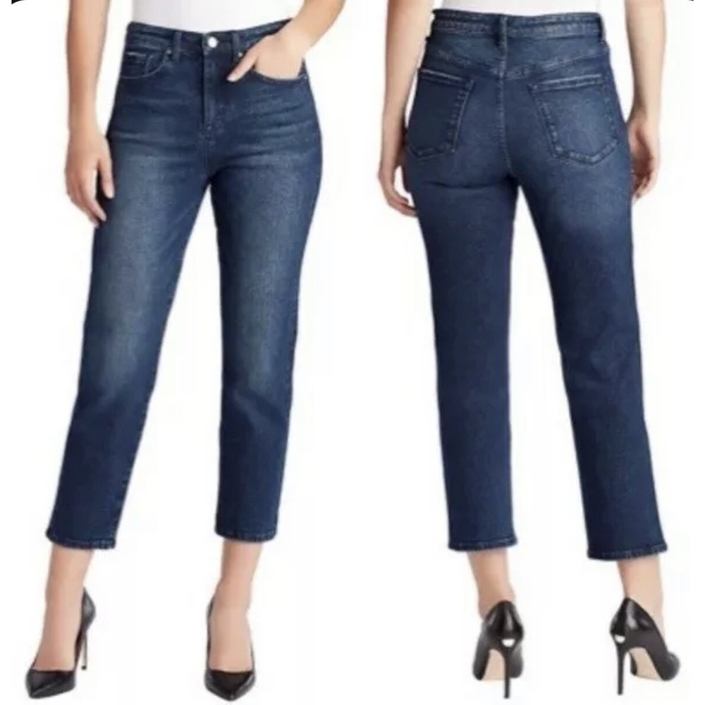 WILLIAM RAST SO CHEEKY High Rise Straight Leg Ankle Jeans Women Sz 25 Dark‎ Wash